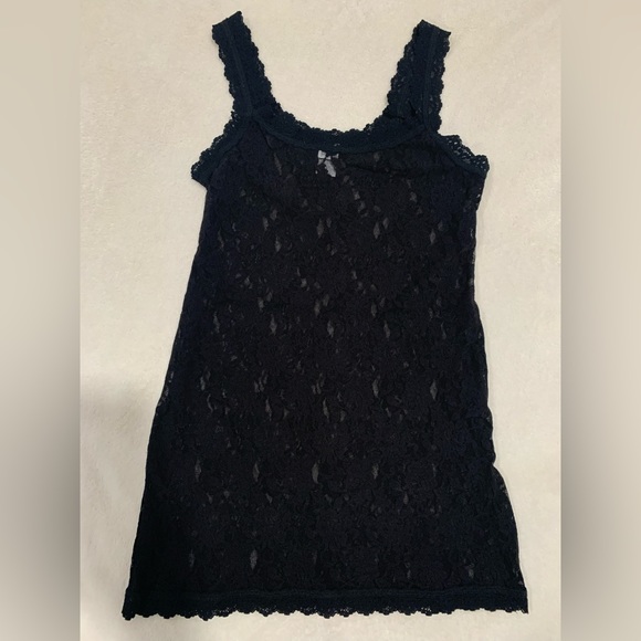 Hanky Panky Tops - Hanky Panky Signature Lace Classic Cami Tank Black Size S Long Length